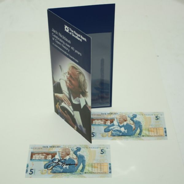 Jack Nicklaus Signed Royal Bank of Scotland 5 lb. Note-Also 2nd one Unsigned