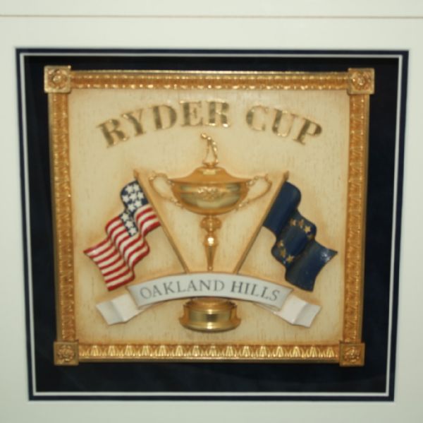 Oakland Hills 2004 Ryder Cup Thank You Gift Deluxe Shadowbox To C.E.O. Mich. PGA