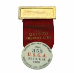 1926 US Open Official Badge and Ribbon - Bobby Jones Open Victory @ Scioto C.C.