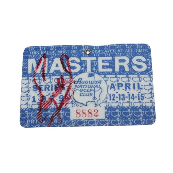 Fuzzy Zoeller Signed 1979 Masters Badge JSA COA