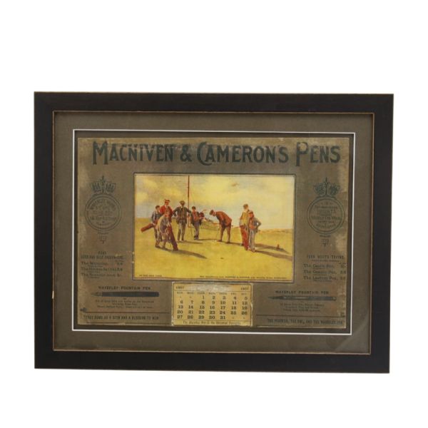 1907 MacNiven & Cameron's Waverly Pen Golf Advertising - Framed