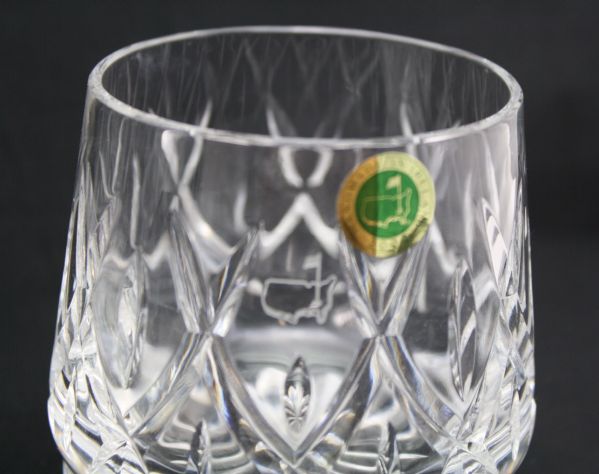 2004 Etched Masters Logo Cut Crystal Decanter & Glass- Hand Made In Ireland