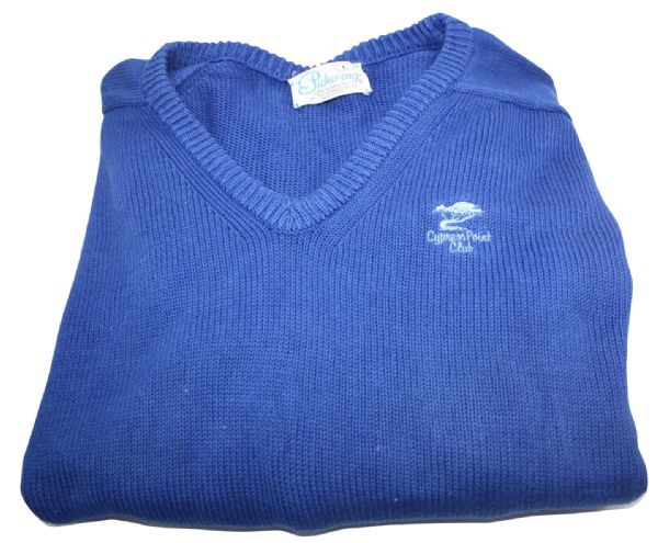 Cypress Point Club Blue  Size Large Embroidered Logo Sweater