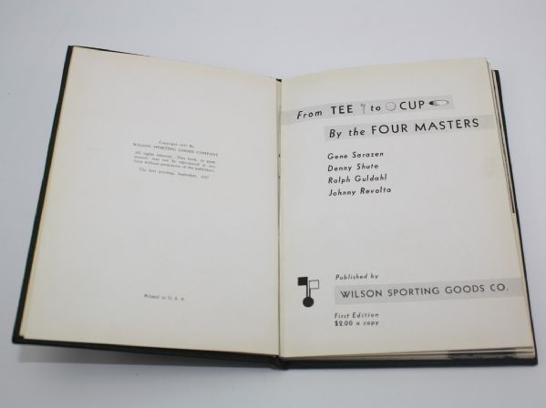 1937 1st Edition 'From Tee to Cup by the Four Masters' With  Sec. Sig. Ralph Guldahl 