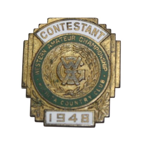 1948 Western Amateur Contestant Pin - Wichita Country Club - Frank Stranahan