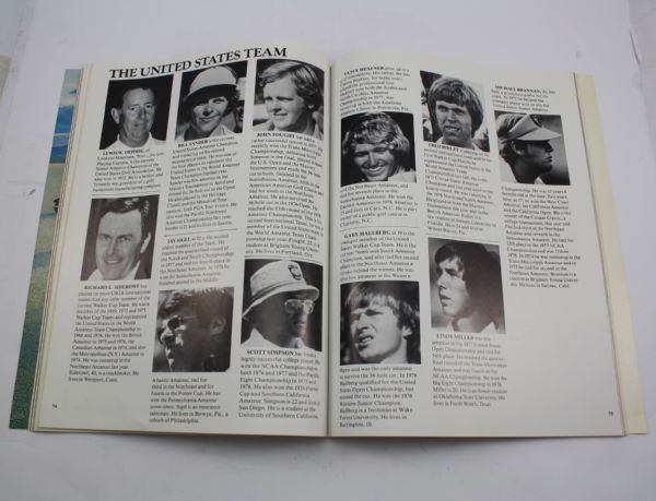 1977 Walker Cup Program-Includes Team Members Scott Simpson and Sandy Lyle