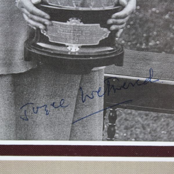 Hall of Famer Joyce Wethered Signed Framed 8x10 Photo Holding Trophy JSA COA