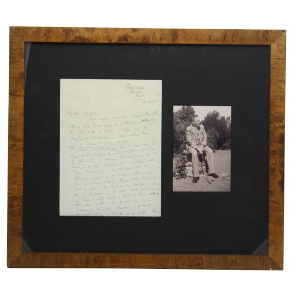 Hall of Fame Player/Writer Bernard Darwin (D-'61) Double Sided Framed Letter JSA COA