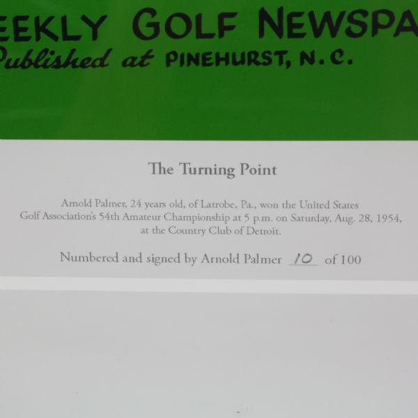 Arnold Palmer Signed Limited Edition Sept. 3, 1954 Golf World - #10/100