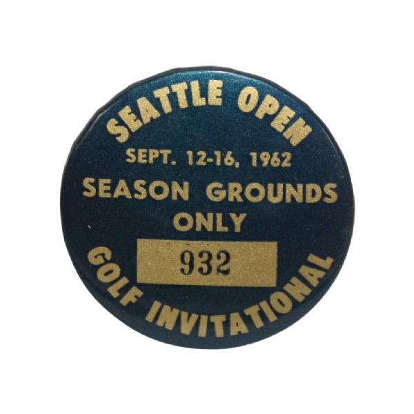 1962 Seattle Open Golf Invitational Grounds Badge - Nicklaus 2nd Career Victory Hard To FIND!