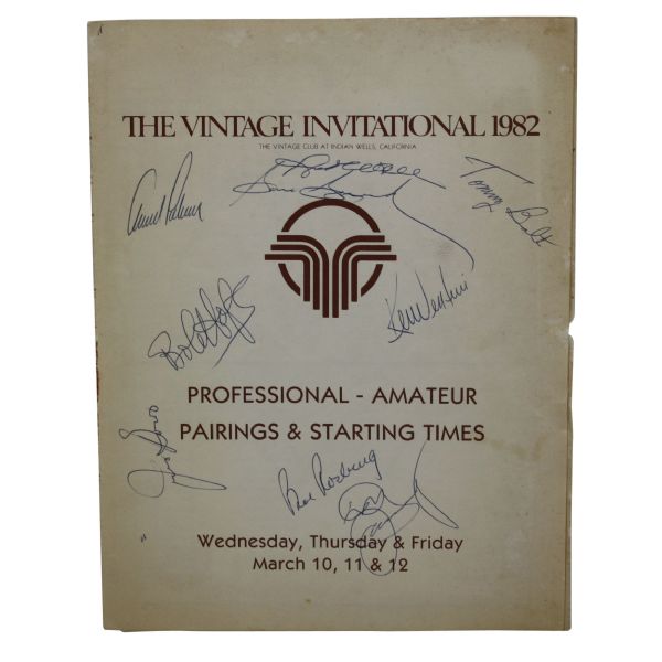 1982 Vintage International Mutli-Signed Program - Palmer, Snead, Wall, etc. JSA COA