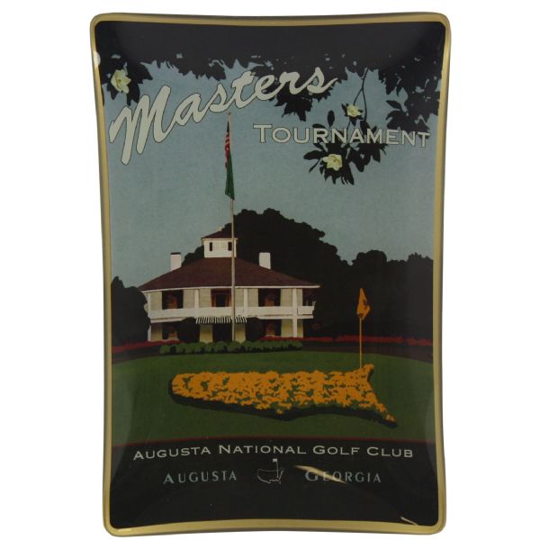 Vintage Augusta National Clubhouse and Daisies Logo Depicted on Ceramic Candy Dish