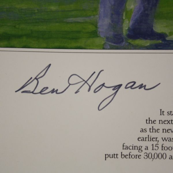 Ben Hogan Signed 'The Hawk Flies Again' Limited Edition Walt Spitzmiller Print JSA COA