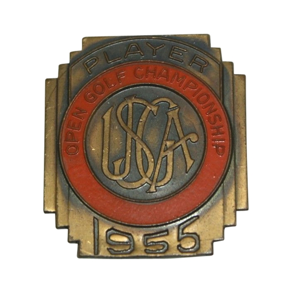 Jack Fleck's 1955 US Open Contestant Pin-From His Win Over Ben Hogan