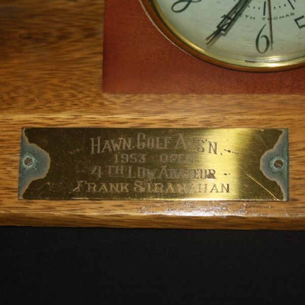 Frank Stranahan's 1953 Hawaiian Golf Association 4th Low Amateur Trophy Clock