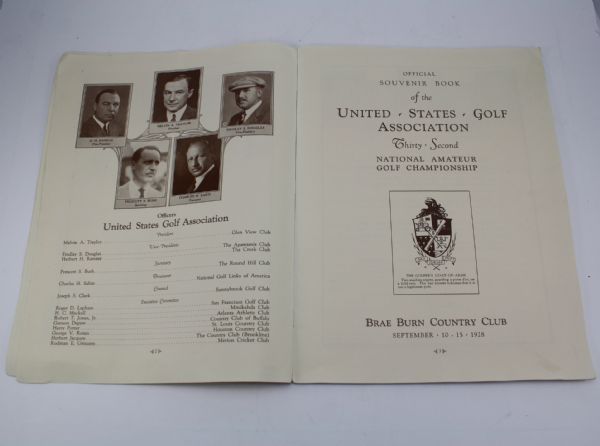 1928 U.S. Amateur Program - Bobby Jones Victory @ Brae Burn