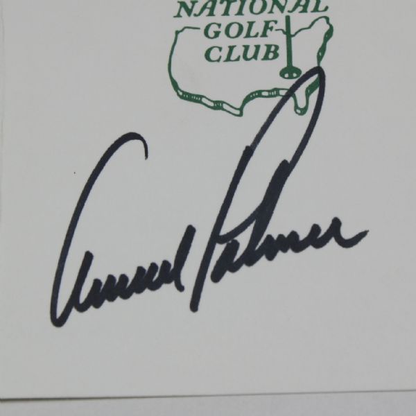 Arnold Palmer Signed Augusta National Scorecard JSA COA