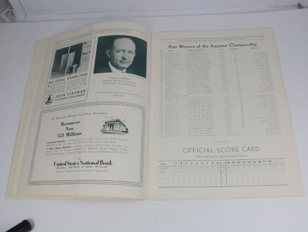 1937 U.S. Amateur Program - Johnny Goodman Victory