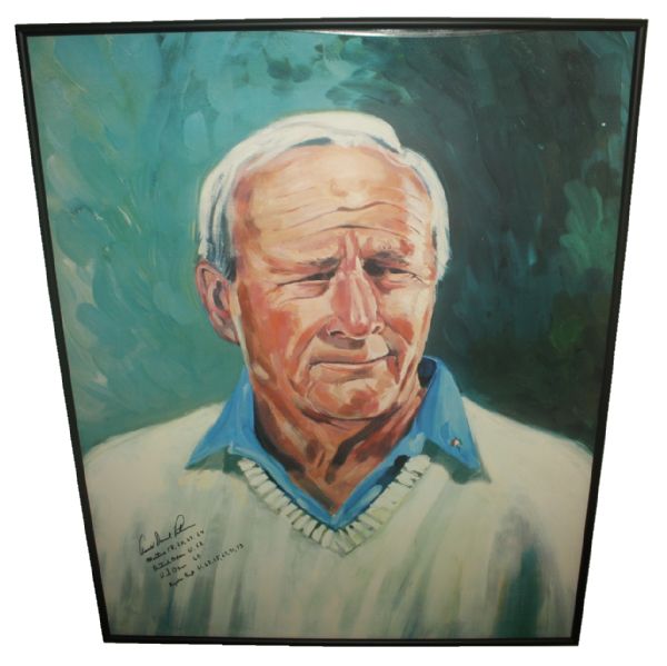 Arnold Palmer's Finest Known Autograph w/Full Name & Wins On Oversize 33 X 44 Print