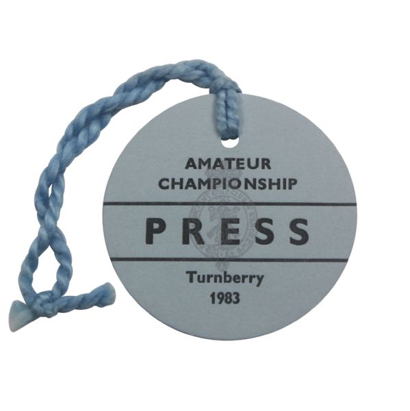 1983 Amateur Championship Press Badge - Turnberry