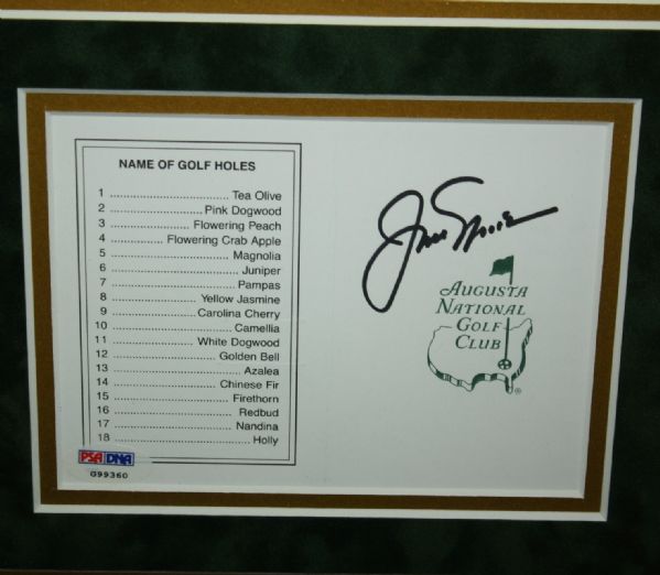 Jack Nicklaus Signed Scorecard(PSA G9360) and Arnold Palmer Signed Scorecard (JSA H39647) - Framed