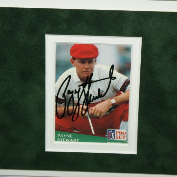 Payne Stewart Signed Deluxe Framed Card with Ensemble PSA #12013917