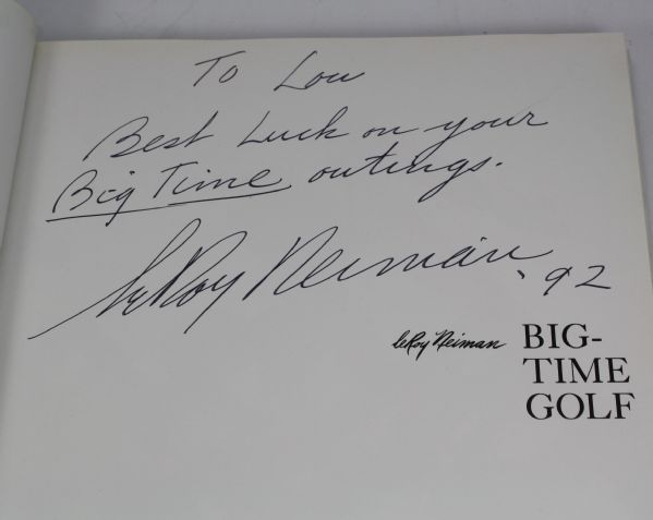 Leroy Neiman Signed Book 'Big Time Golf' JSA COA
