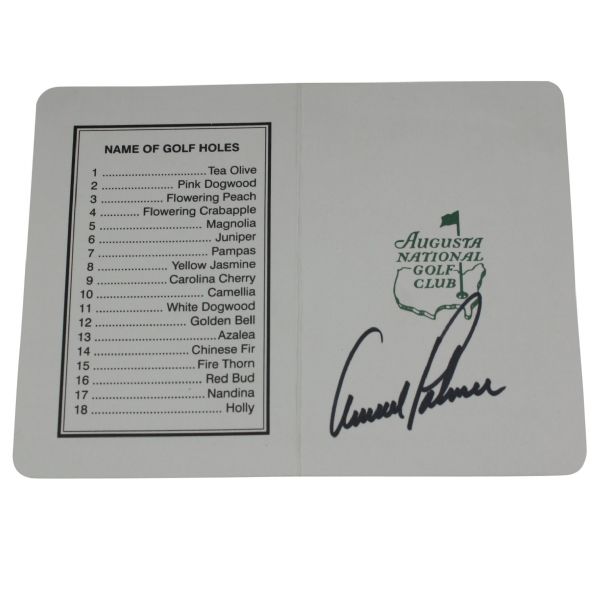Arnold Palmer Signed Augusta National Scorecard JSA COA