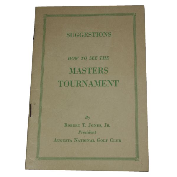 1949 Masters Spectator Guide - First Ever Issued - Snead Victory-SCARCELY Offered!