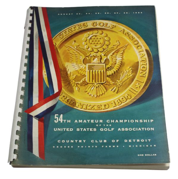1954 U.S. Amateur Program-Arnold Palmer's 1st Major Win- Scarce Spiral Bound Edition