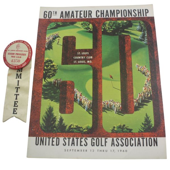 1960 US Amateur Program plus Season Committee Badge - Dean Beaman