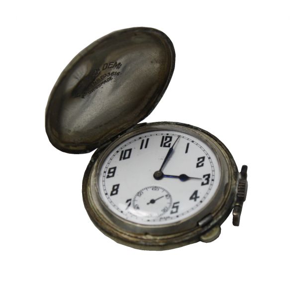 Silver Pocket Watch Resembling A Dimpled Golf Ball