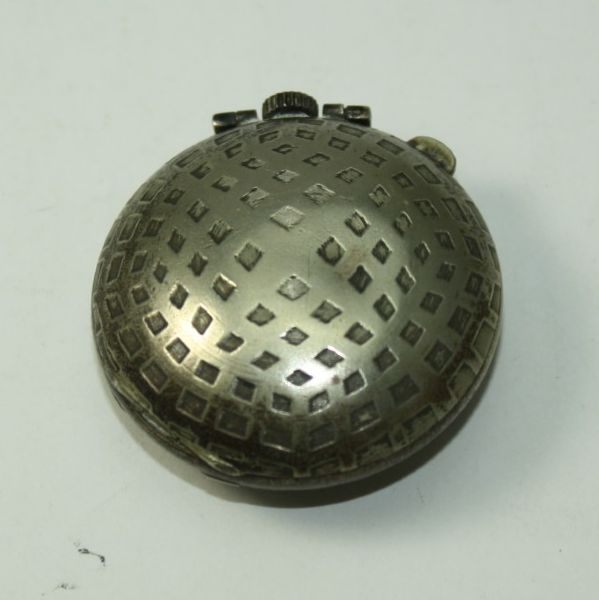 Silver Pocket Watch Resembling A Dimpled Golf Ball