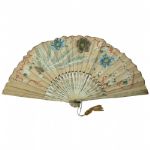Vintage Art Nouveau Fan with Golf Advertising - Double-Sided