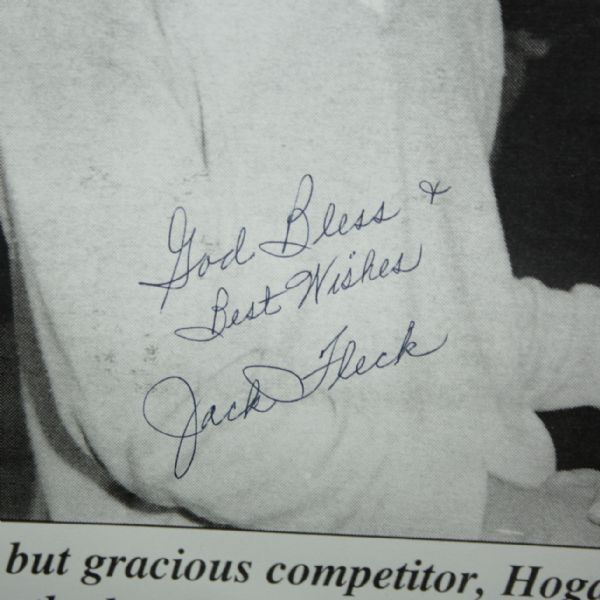 Jack Fleck Signed Photo of Ben Hogan Handshake After 1955 US Open JSA COA
