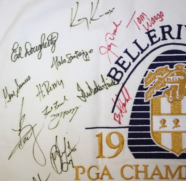 1992 PGA Championship Embroidered Flag - Signed by 31 Including Champ Nick Price JSA COA