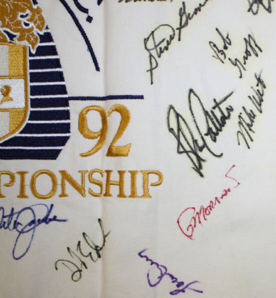 1992 PGA Championship Embroidered Flag - Signed by 31 Including Champ Nick Price JSA COA