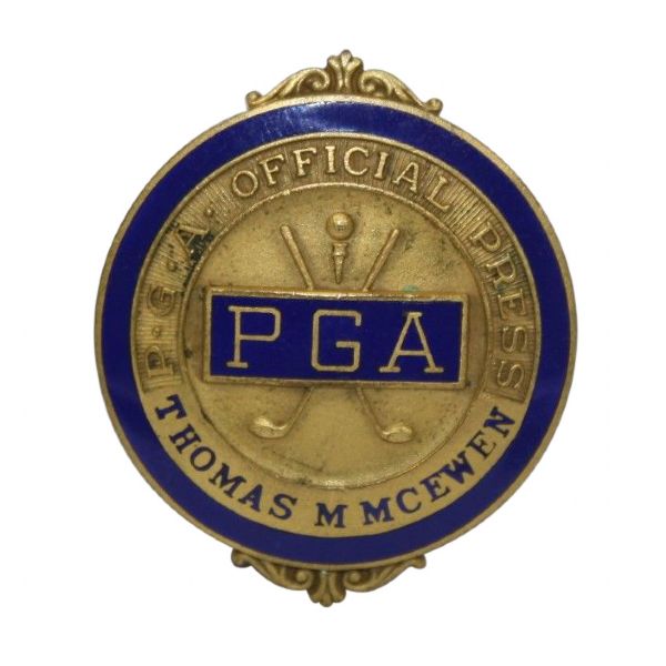 Vintage PGA PRess Badge - Thomas McEwen