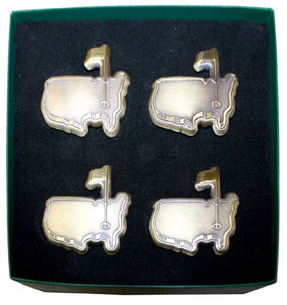 Augusta National Brass Members Napkin Holders Set of 4 - Rare