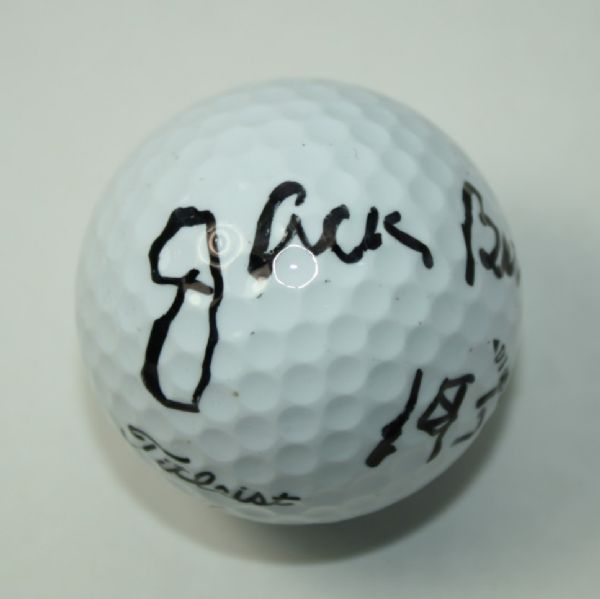 Jack Burke Signed Masters Logo Golf Ball with Year Inscription JSA COA