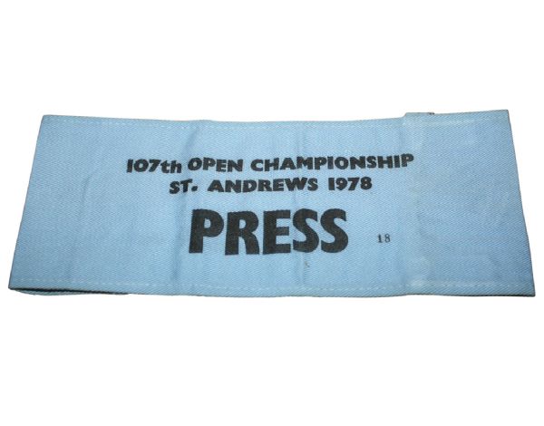 1978 British Open Press Armband - Nicklaus at St. Andrews Victory