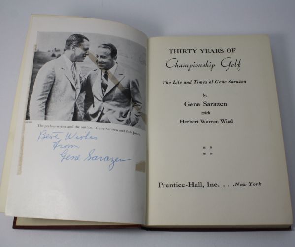 Gene Sarazen Signed 1st Edition 'Thirty Years of Championship Golf' Book JSA COA