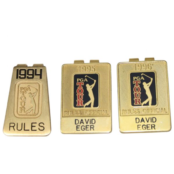 Lot of Three PGA Tour Rules Official Money Clips - 1994-1996