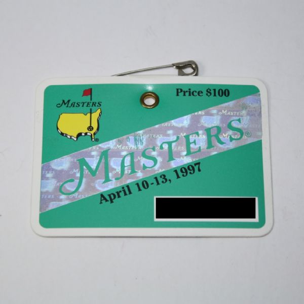 1997 Masters Badge - Tiger Woods First Masters Victory