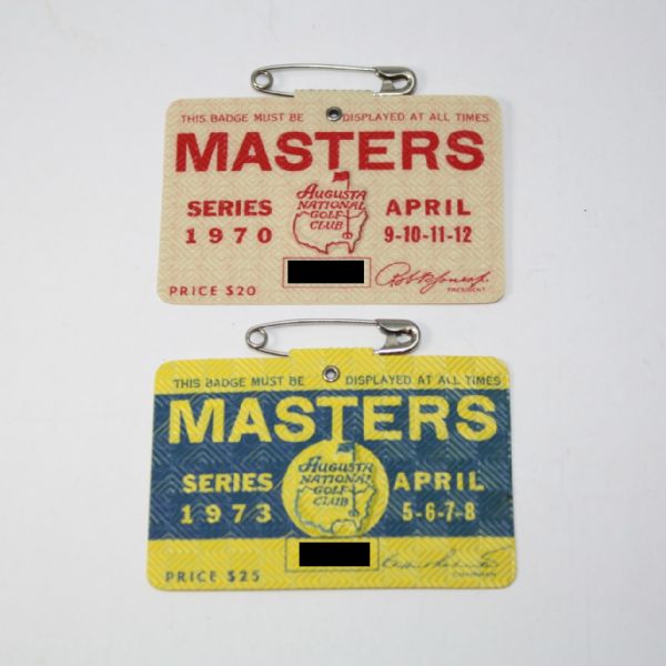 Lot of Two Masters Badges - 1970 and 1973