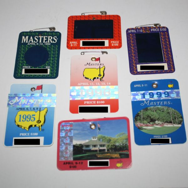 Lot of Seven Masters Badges - 1992-1996 and 1998-1999