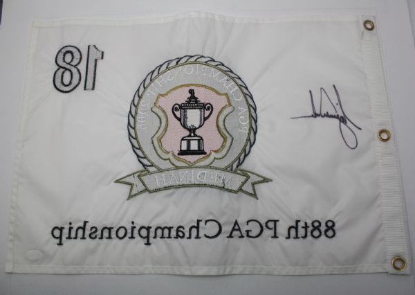 Tiger Woods Signed Mint 2006 PGA Champ. Embroidered Flag JSA #X55837-12th Major