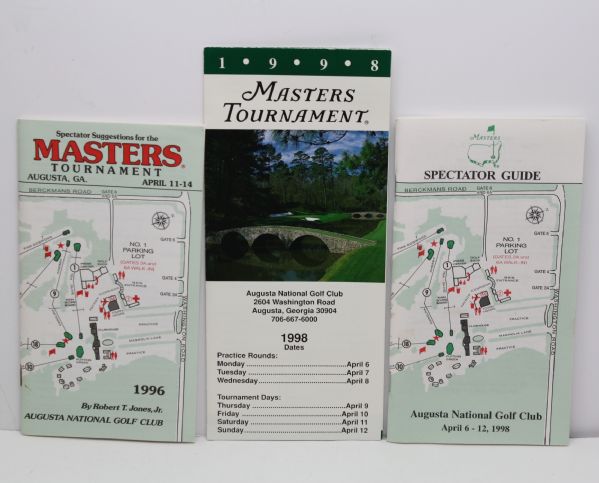 1996 & 1998 Masters Memorabilia Lot