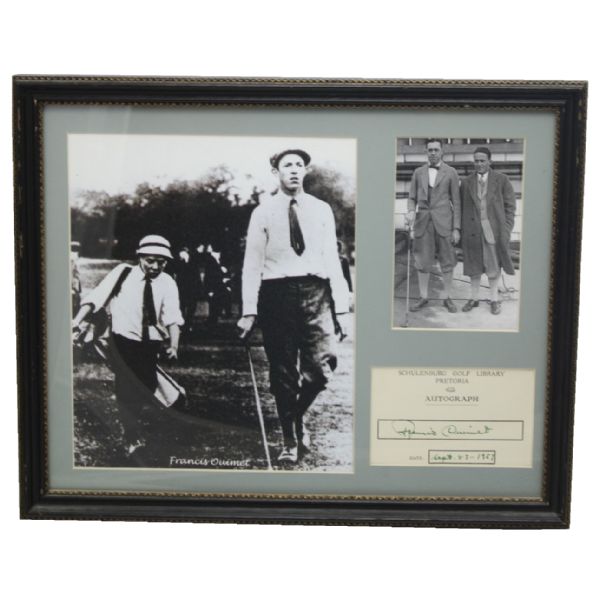 Francis Ouimet Framed Autograph Sourced from Collection of Mark Emerson JSA COA