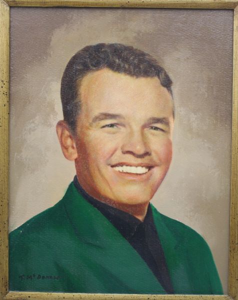 Jack Burke Original Oil Painting Hung at Green Jacket Restaurant In Augusta